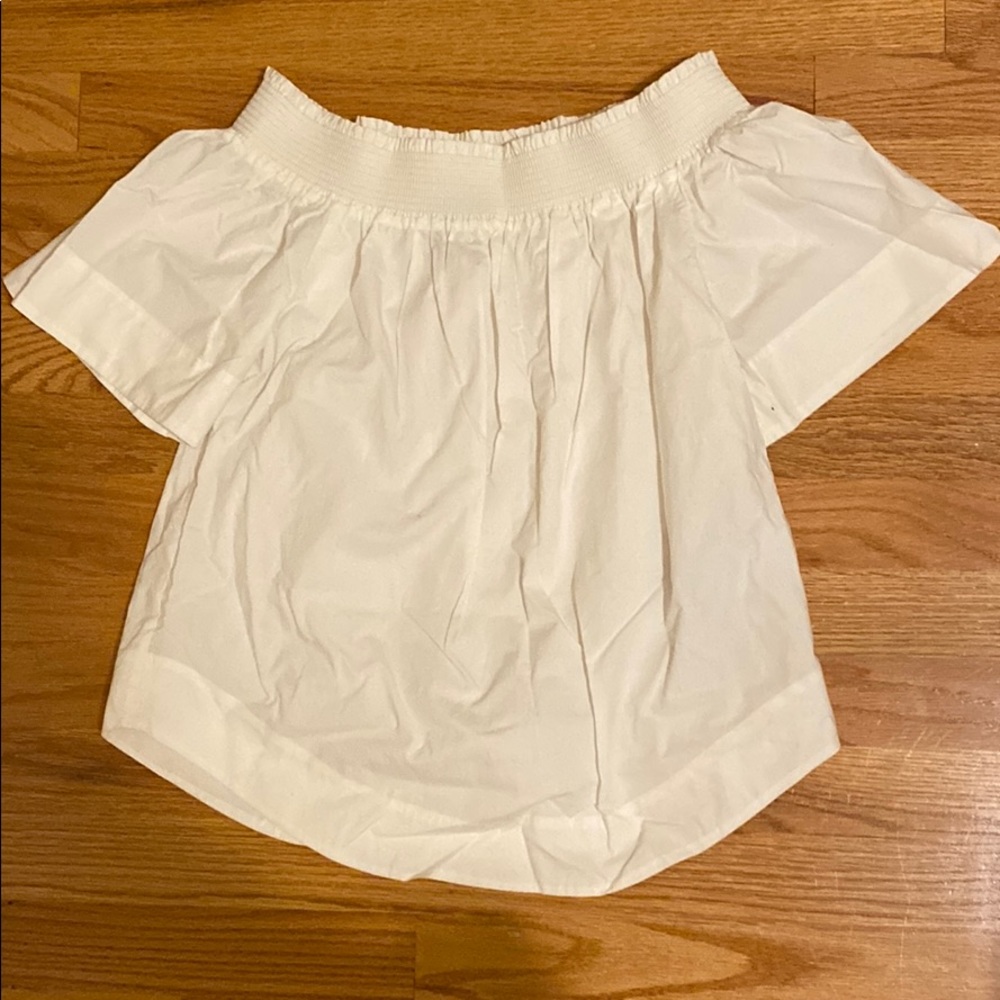 J. Crew off the shoulder white blouse